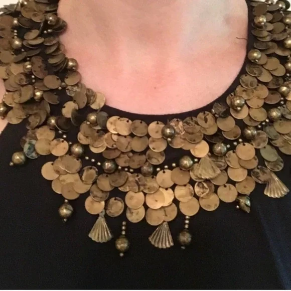 REMARK Statement Metal Coin Embellished Dress Size M - Picture 5 of 10